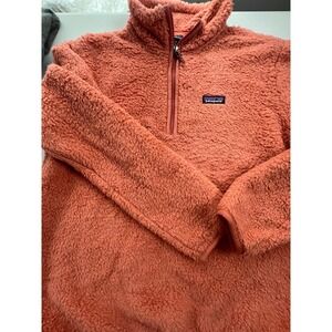 Patagonia Los Gatos 1/4 Zip Fleece Pullover Coral Pink Sherpa Womens XL gorpcore